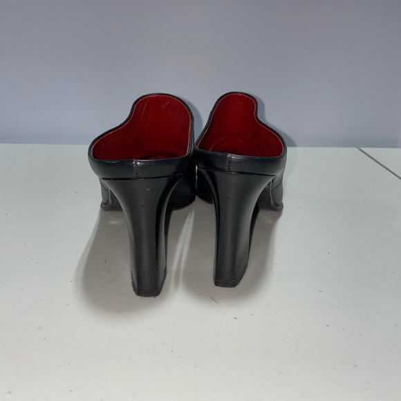 Anne Klein Black Leather Mule Heel Size 8.5 - Picture 4 of 7